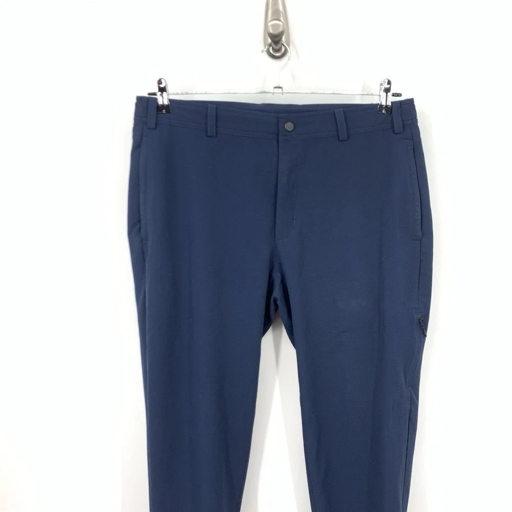 Mack Weldon Men Size Large Pants‎ Blue Performance Slim Straight Joggers Stretch